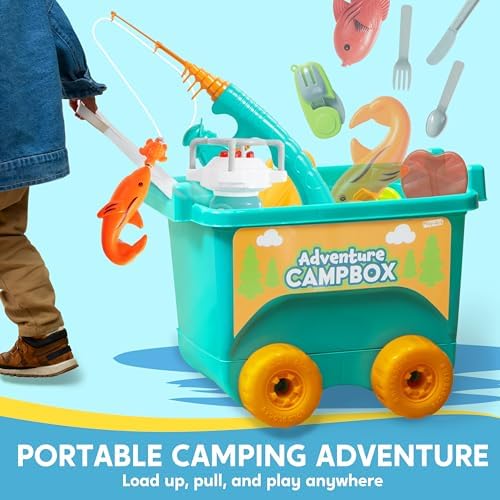 Kids Camping Set with Tent and Cart for Outdoor Play