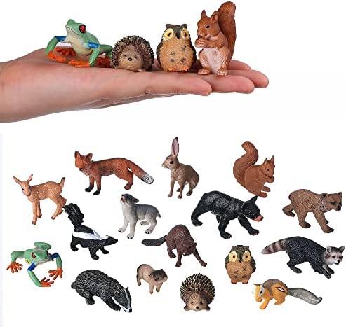 JOKFEICE 16PCS Woodland Animal Figures for Kids