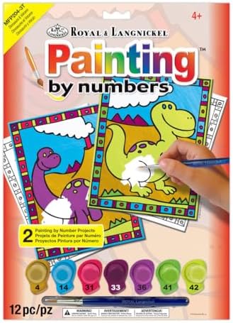 Royal Langnickel Paint by Number Kit - Dinosaurs Volcano 2Pkg