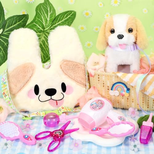 Ninaor Plush Dog Toy with Crossbody Bag and Accessories 1