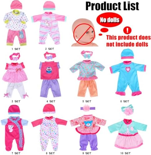 iBayda 10 Sets Baby Doll Clothes Accessories