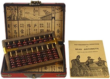 Larcele 9 Column Wooden Abacus with Leather Box