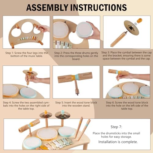 Montessori Drum Set for Toddlers 1-3 Years