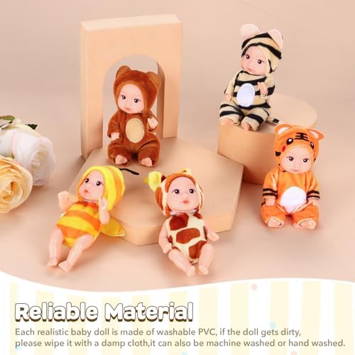 10 Pcs 4 Inch Mini Baby Dolls Playset