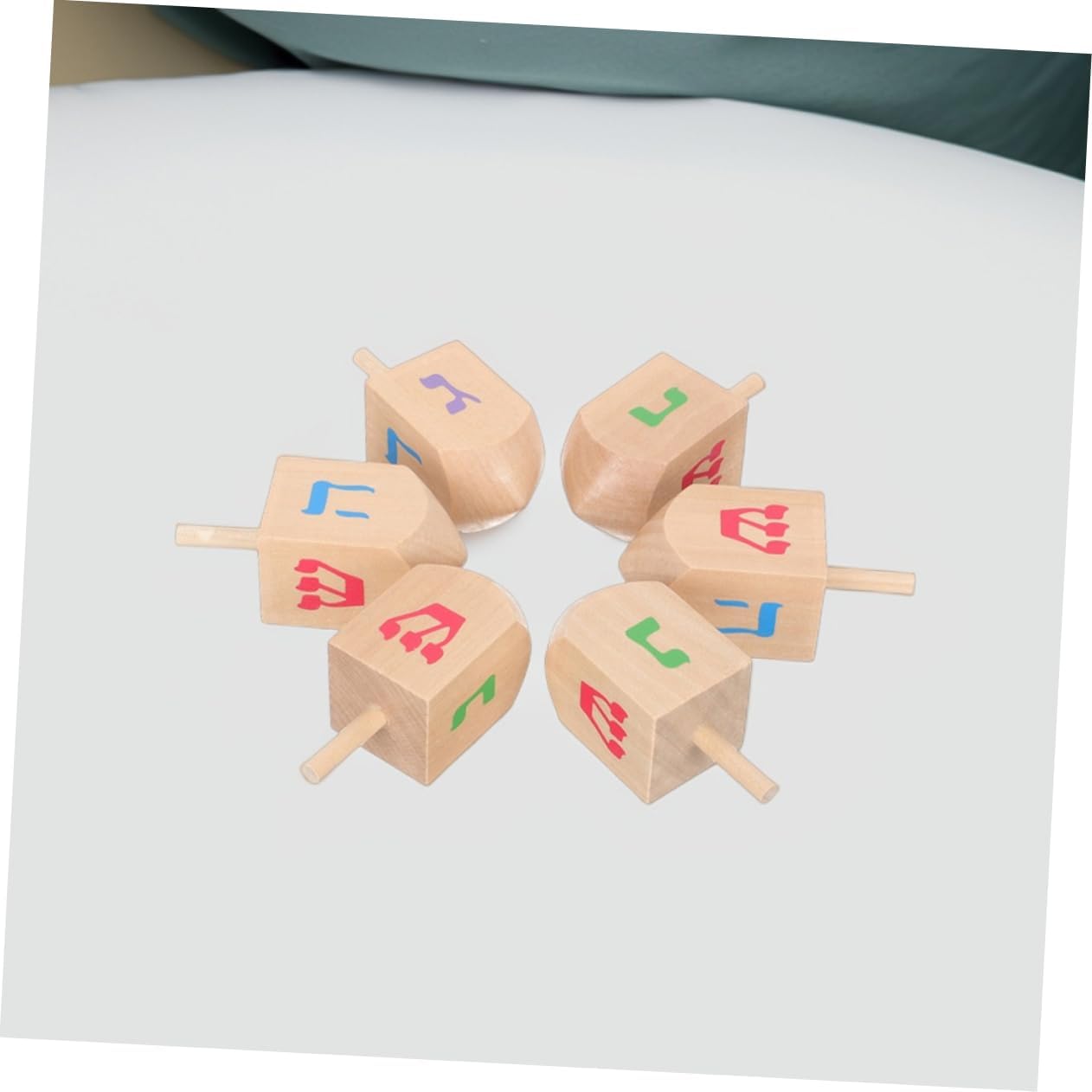 10-Piece Wooden Gyroscope Toys for Kids