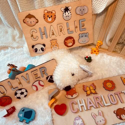 Personalized Name Puzzle for Kids Custom Baby Gift with Engraved Greetings
