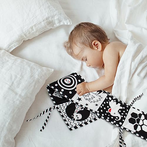 Cawgug High Contrast Baby Book for Tummy Time Development