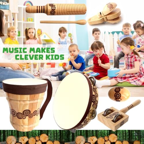 Kallwong Wooden Drum Percussion Set for Kids