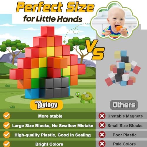 Toylogy 48PCS Magnetic Blocks for Toddlers