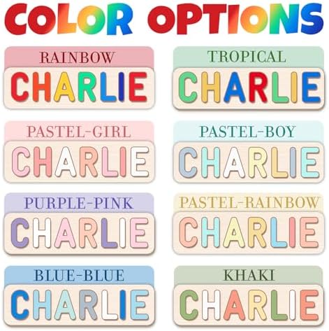 Personalized Wooden Name Puzzle for Kids 1 Year Old Boy Girl
