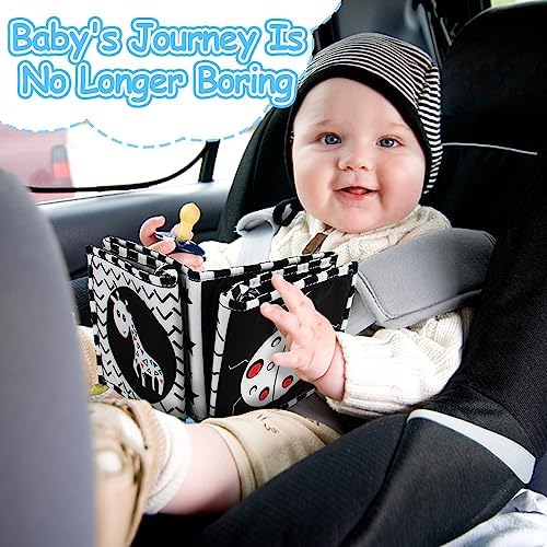 Cawgug High Contrast Baby Book for Tummy Time Development