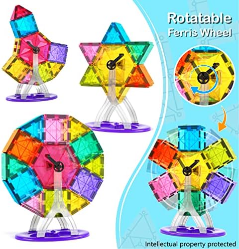 Jasonwell 100pcs Magnetic Tiles Building Blocks Set