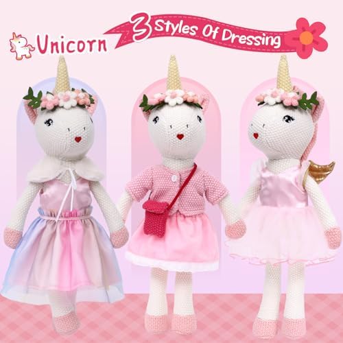 Toylink Unicorn Doll Stuffed Animal Toy Set for Girls