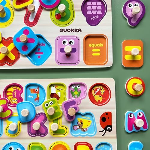 QUOKKA Wooden Toddler Puzzles 6XSET Learning Set