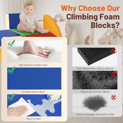 TODIBY 6-Piece Soft PU Leather Climbing Toy Set