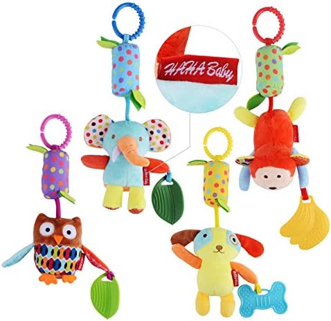 HAHA Baby Soft Crinkle Squeaky Sensory Toy for Newborns