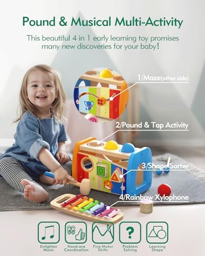 4-in-1 Hammering Toy Set for Toddlers 1-3 Years
