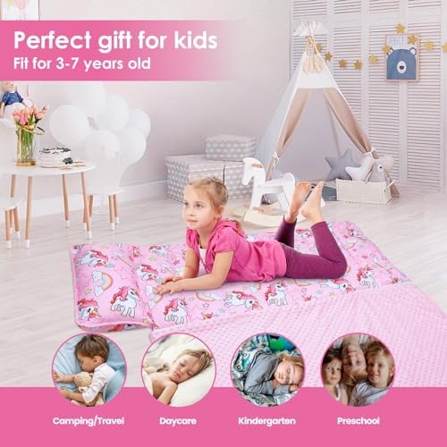 Kids Sleeping Bag Nap Mat with Pillow and Blanket 1