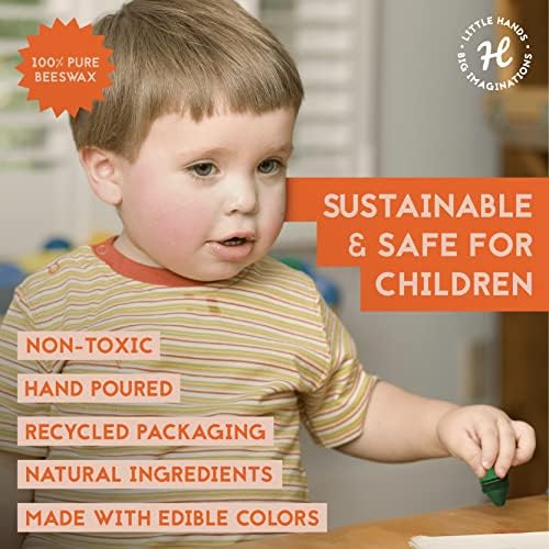 Hieno 100 Pure Beeswax Crayons - Natural Jumbo Sizes for Toddlers