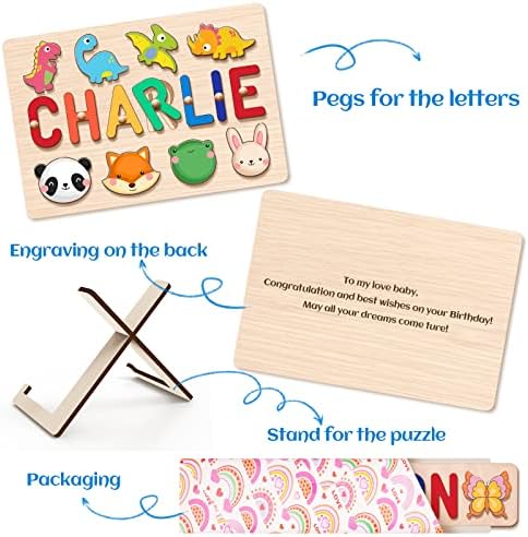 Personalized Name Puzzle for Kids - 1-3 Year Old Wooden Toy