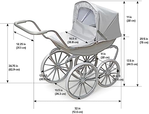 Badger Basket London Doll Stroller for 18 Inch Dolls