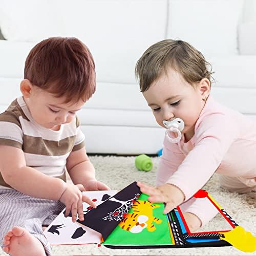 Thremhoo Tummy Time Mirror Toy with Crinkle Book