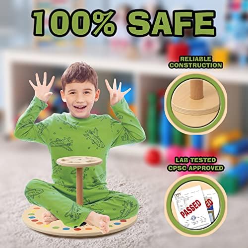 Driddle Wooden Spinner Seat - Sit and Spin Toy for Toddlers Kids
