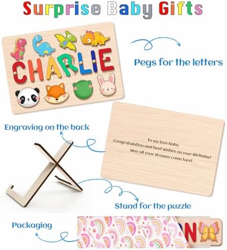 Personalized Name Puzzle for Kids Wooden Puzzle with Engraved Text
