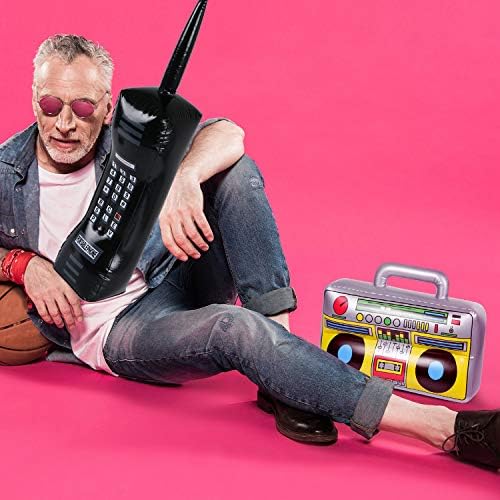2PCS Inflatable Boombox Phone for 80s 90s Party Decor