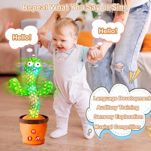 Vitosup Volume Adjustable Talking Cactus Toy for Baby and Toddler
