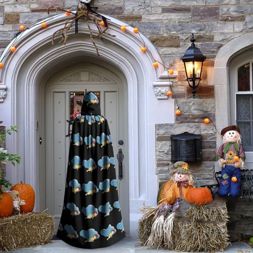 Little Girl on Clouds Prints Hooded Cloak for Halloween