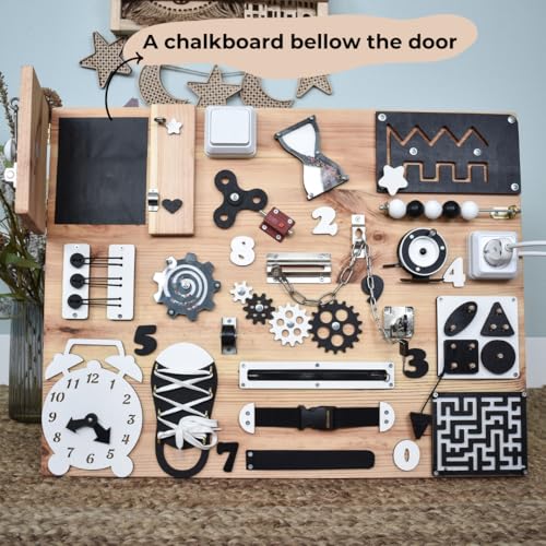 Toddler Activity Board Montessori Busy Board with Fidget Elements