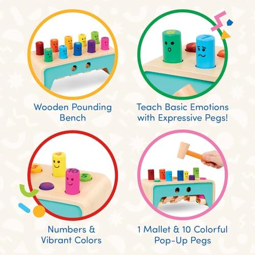 Battat Wooden Hammer Toy for Toddlers 1 Year 1