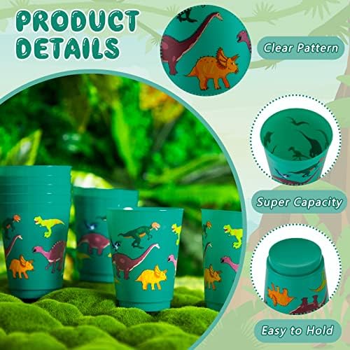 Tessco 24 Pcs Dinosaur Plastic Cups 16 oz