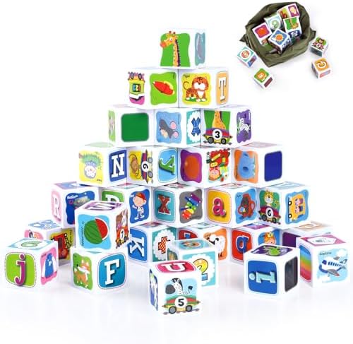 PLAY ABC Stacking Blocks 28PCS for Toddlers 1-3