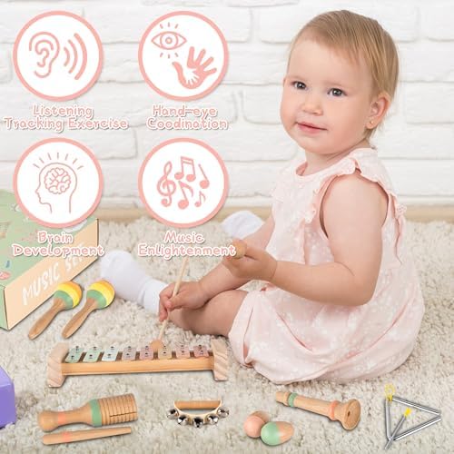 VINJOE Musical Instrument Set for Toddlers 1-3