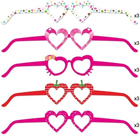 HOWAF Heart Shaped Party Glasses for Kids 27 Pack