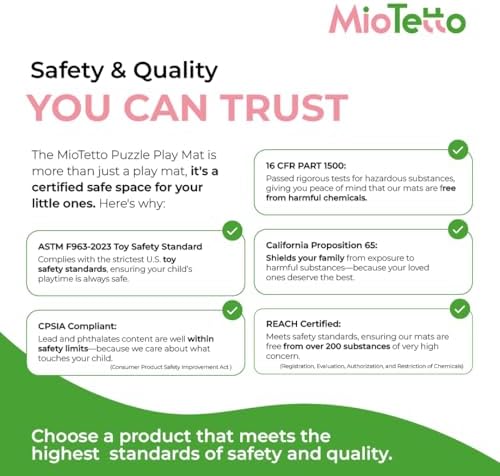 MioTetto Foam Floor Tiles for Kids - Safe Comfortable Play Mat