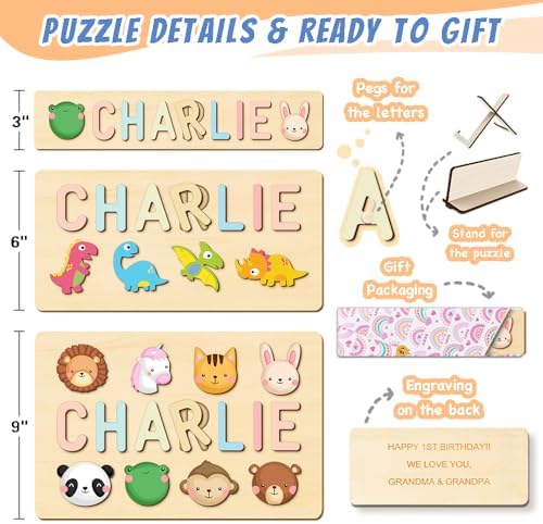 Custom Wooden Name Puzzle for Kids - Montessori Toy