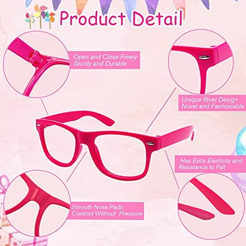 SUNOVELTIES 12 Pack Kids No Lens Neon Glasses
