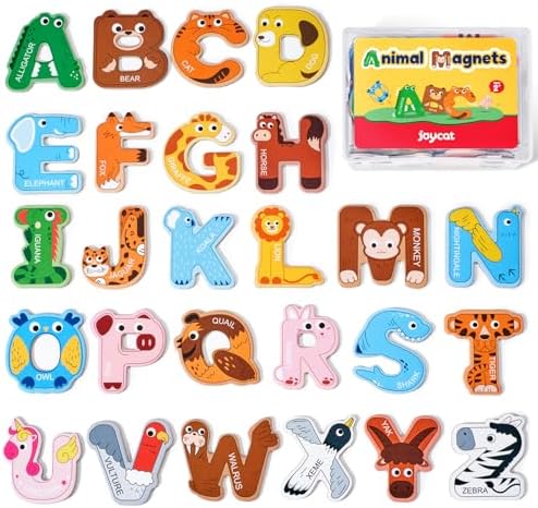JoyCat Wooden Alphabet Magnets for Toddlers 1