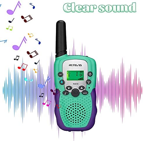 Retevis RA18 Walkie Talkie Set for Kids 6-12 Years Old Green
