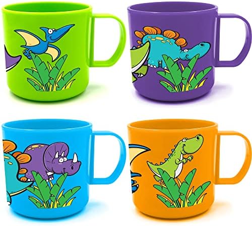 ArtCreativity Dinosaur Mugs Set of 4 3-Inch Kids Cups