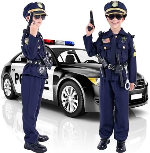 Watlie Police Officer Costume for Kids 11-12 Years