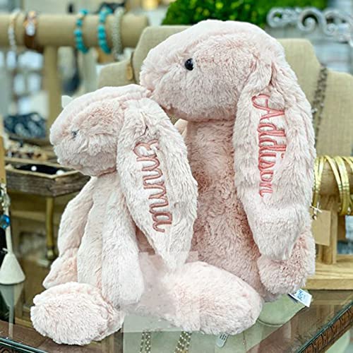 Personalized Embroidered Plush Bunny Toy with Childs Name