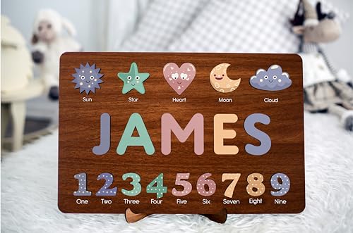 Custom Wooden Name Puzzle for Kids Personalized Montessori Learning Toy