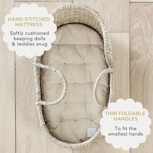 Premium Baby Doll Bassinet - Handmade Seagrass Carrier 1