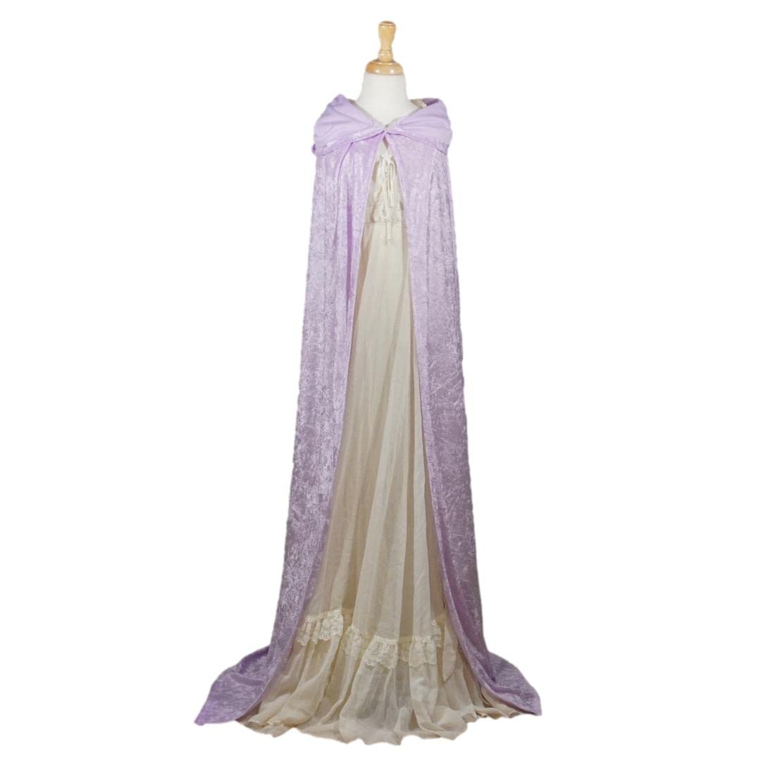 Light Purple Lavender Velvet Hooded Cape for All Sizes