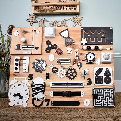 Toddler Activity Board Montessori Busy Board with Fidget Elements