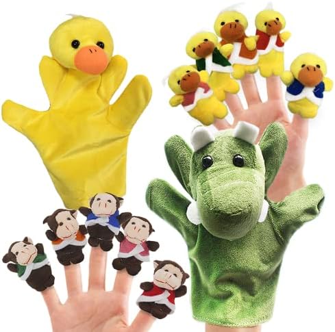 RIY 12pcs Plush Finger Puppets Set for Toddlers